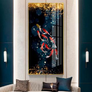 Nine Koi Fish Decorative Painting Home Entrance Chinese-Style Canvas Prints Picture (1)