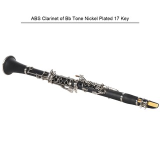 ammoon ABS Clarinet Bb Cupronickel Plated Nickel 17 Key Woodwind Instrument