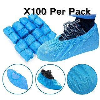 Disposable Shoe Cover Blue Anti Slip Plastic Cleaning Overshoes Boot bqr (1)