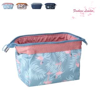 Voguish Travel Storage Bag Flowers Leaves Flamingos Printed Zipped Makeup Bags