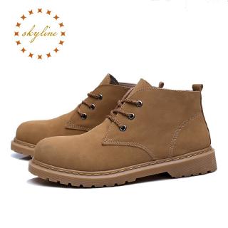 Men Short Chukka Martin Boot Lace-Up Non-Slip Wear-Resisting Safty Work Shoes (1)