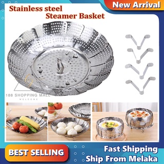 Folding Dish Steam Stainless Steel Food Steamer Basket Mesh Vegetable Cooker Steamer Expandable Pannen Kitchen Tool不锈钢蒸笼