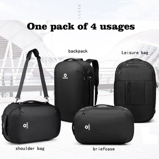[TUYI Men Bags]OZUKO men multi-functional backpack big capacity travel bag shoulder laptop bag