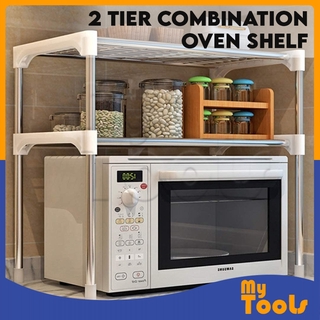 Mytools 2 Layer Tier Multipurpose Kitchen Shelves Organizer Rack Combination Microwave Oven Shelf Storage Space Saver