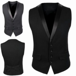Korean Single-Breasted Slim Fit Suit Vest