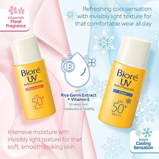 Biore UV Sunscreen Perfect Protect Milk Moisture/ Cool SPF 50+ PA+++ 25ml