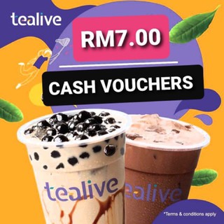 Tealive Cash voucher Rm7 -Pakai di counter tealive sahaja- expiry 31/12/2021