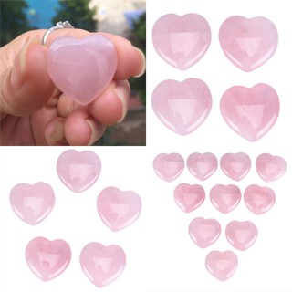 Natural Rose Quartz Crystal Carved Heart Shaped Love Palm Healing Gemstone Pink