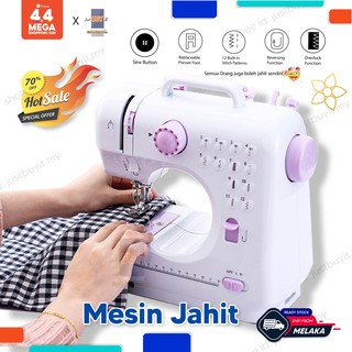 Ready Stock Mini Sewing Machine Home Portable Mesin Jahit 12 Stitches UKICRA 505A Pro Double Thread Crafting 3Pin Plug