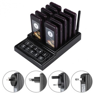 10 pagers Restaurant Pager Wireless Waiter Paging Queuing Calling System Buzzer For Guest For Church Nursery Restaurant