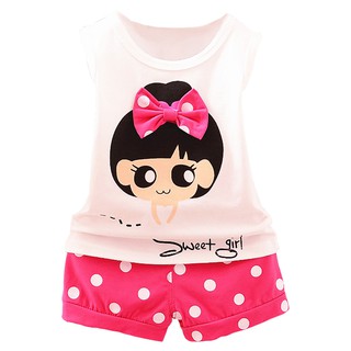 2pieces Children and Baby girl T-shirt + pants clothing set