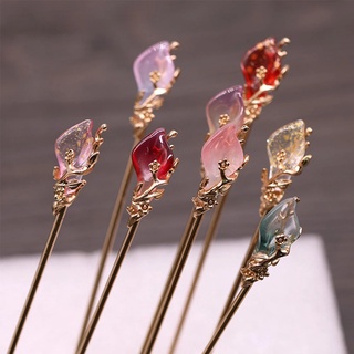 Multicolor Chinese Style Metal Rhinestone Hair Sticks / Classic Hanfu Ponytail Holder Hair Clip / Women Elegant Hairspins Clips Barrette Bridal Hair Accessories/ Chignon Maker Hairstyle Styling Tools/Popular Hair Claw Headwear