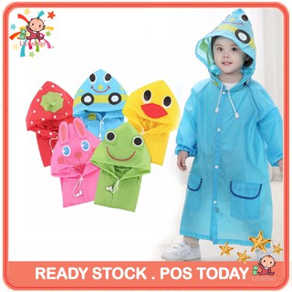 🔥READY STOCK🔥Littlefoot Cartoon Animal Style Windproof Rainsuit Waterproof Children Rainwear Kids Raincoat N0180