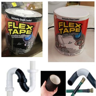 Black/White Strong Waterproof Flex Tape 4'x5' Rubberized Seal Stop Leak Tape 1PC