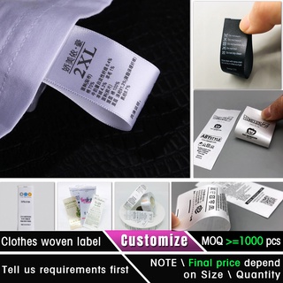 clothing wash label warning tag woven label customize garment care label silk washing label