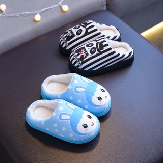 Kids Parent Indoor Slippers Baby Winter Girls Cartoon Print Home Non-Slip Cute Warming Shoes潮 (1)