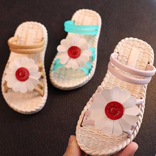 Kids Child Flower Slippers Summer 3-9Yrs Girls Cute Princess Slipper Fashion Soft Rubber Beach Shoes 24-35
