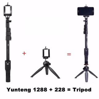 Yunteng YT-1288 Bluetooth Selfie Monopod + YT228 Tripod Stand Set