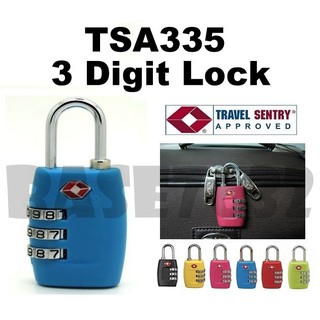 TSA335 TSA Resettable 3 Digit Combination Lock Travel Luggage Padlock 1719.1