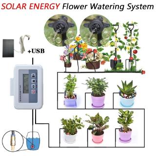 Solar Energe Plant Self-Watering Equipment +10M Tube Drip Kits Automatic Watering Irrigation System