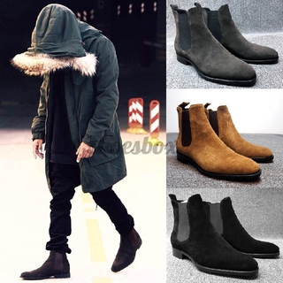 Men Ankle Boots Chelsea Boots Dress Formal Casual Business High Top Slip On Shoe (1)