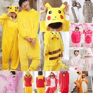 Pikachu Animal Cosplay Halloween Animal Pajamas Pyjamas Set Adult Unisex Costume Sleepwear Winter Pyjamas Set