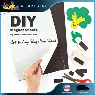 VC Art DIY A4 Adhesive Magnet Sheet 0.5mm Soft Magnet Fridge Magnet Craft Accessories Art Craft Supplies Dry Erase