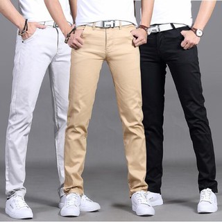 Men's Plus Size Seluar Slack Lelaki Korean Slim Casual Pants Cotton Elastic Long Seluar Chinos Pants