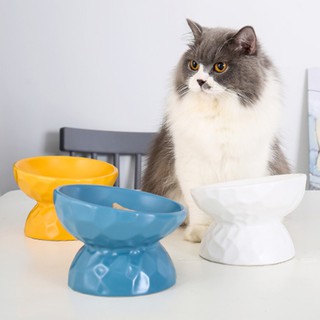 yal❤ Pet Feeder Raised Cat Food Bowl Kitten Stress Free Double Side Use Feeding Dish