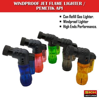 Globe Strong Jet Flame Lighter/Pemetik Api Gas Jet Flame (LG-2) - Medium Size/Windproof/Refillable/Adjustable Flame