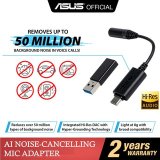 ASUS AI Noise-Canceling Mic Adapter USB-C to 3.5mm adapter