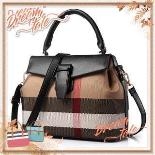 Dreamtale Fashion Berry Checkers Top Handle Sling Bag Detachable Strap L Size