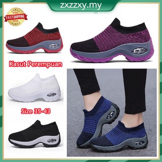 Kasut Perempuan Borong Murah Ready Stock Plus Size Women Sport Shoes Fashion Air Cushion Light Fitness Running Shoes Summer Airmax Exercise Sneakers Outdoor Casual Women Loafers White Shoes