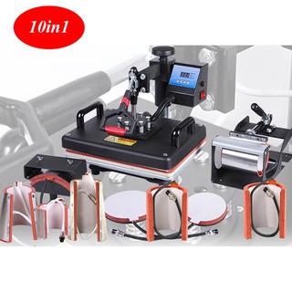 Ready Stock 30*38CM 10 in 1 2D Thermal Transfer Machine Sublimation Machine Combo Heat Press Machine for Cap Mug Plate T-shirts Printing (1)