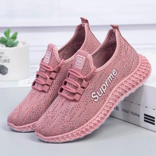 New Flying Woven Women's Shoes Non-slip Lightweight Sports Casual Shoes Running Shoes Mesh Breathable Walking Shoes