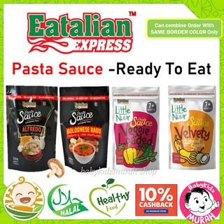 Pasta Sauce Eatalian Express Ready To Eat 💯Natural - Sos Pasta Bolognese Ragu , Alfredo Veggie Loaded , Butternut Squash