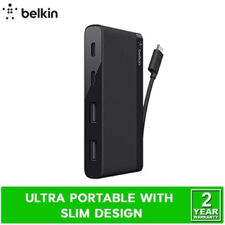 Belkin 3.0 USB Type-C 4-Port Mini Travel Hub - Black F4U090btBLK