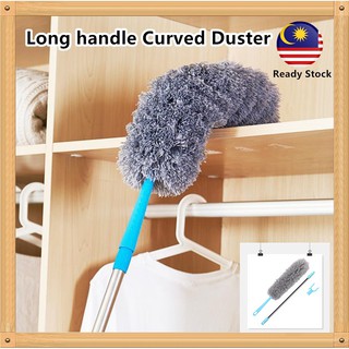 Curved Long-handle Duster Retractable Microfiber Cleaning Brush Flexible Furniture Washable Dust Cleaner