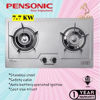 PENSONIC Gas Cooker Built In Hob Stove Stainless Steel SAFETY VALVE 7.7kW High Flame PGH-619S Dapur Gas Masak Steel