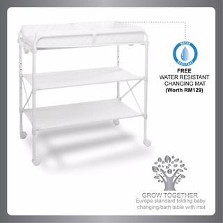 GROW TOGETHER Super Gorgeous Folding Baby Changing Table with Mat