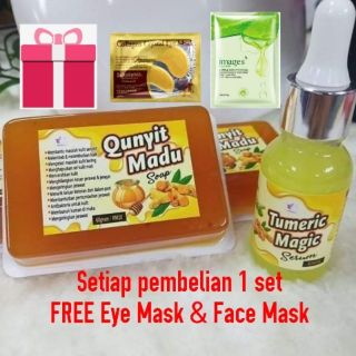 🔥Set Skincare Kunyit Qunyit Madu Soap + Tumeric Magic Serum+🎁FREE GIFT🎁 Susuk Manja SME
