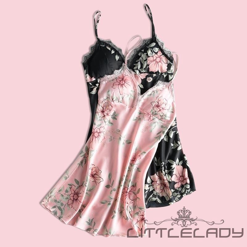 ☛☏❤Sexy Lingerie Women Silk Lace Robe Dress Babydoll Nightdress Nightgown