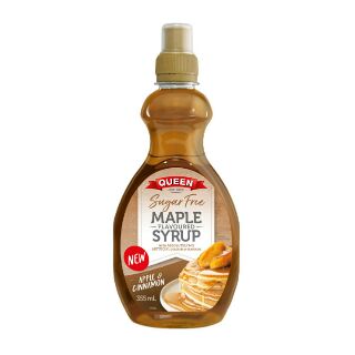 NEW! QUEEN SUGAR FREE APPLE & CINNAMON MAPLE FLAVOURED SYRUP 355mL