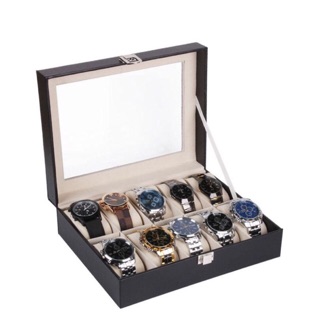 Ready Stock!! PU Leather Watch Slot Case Storage Box 6 10 12 slots