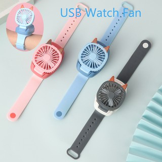 Watch Fan Wearable Adjustable Foldable charging lazy fan portable Cute Mini Usb Rechargeable fan Gift