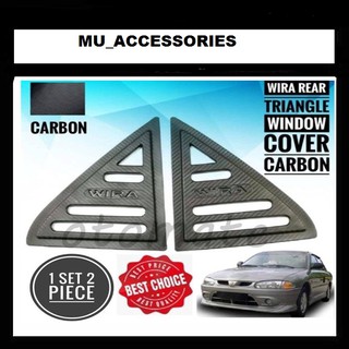 Proton Wira 3D Carbon Triangle Mirror Rear Side Window Cover 2pcs