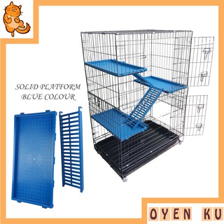 Sangkar Kucing Besar Solid Platstik Platform & Tray / Big Cat Cage 3 Feet Solid Plastic Platform & Tray