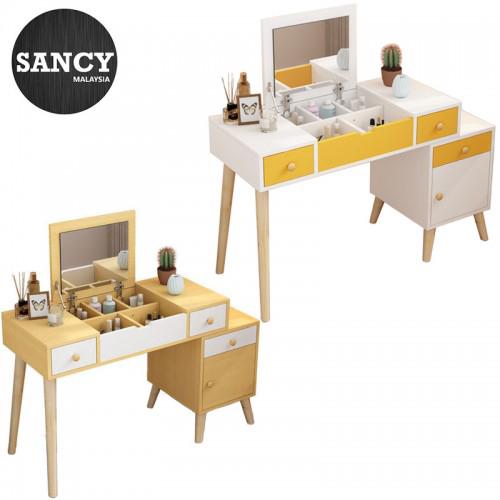 READY STOCK 🔥 SANCY Multi-function Retractable Solid Wood Makeup Dressing Table (DT001)