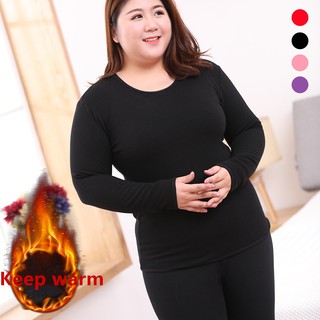 4 color large size fat MM thermal underwear set plus velvet thickening 200 kg