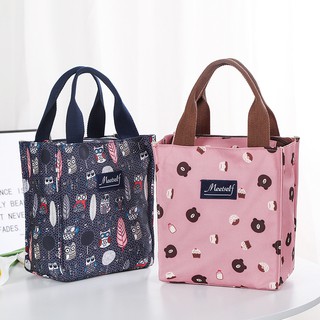 Bento bag New waterproof thermal insulation bag canvas boarding bento HeDai mummy carrying students workers cartoon (1)